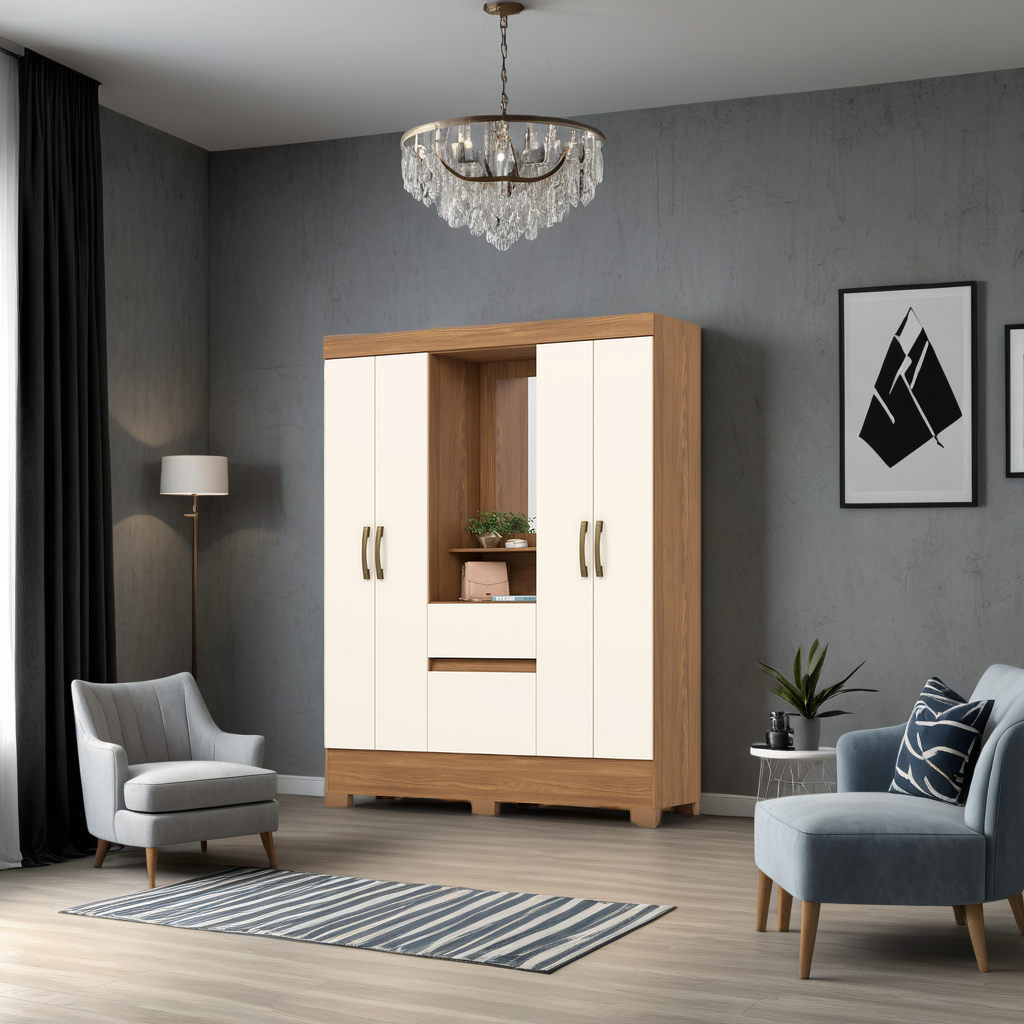 WARDROBE 4 DOORS AND 2 DRAWERS CLW Africa